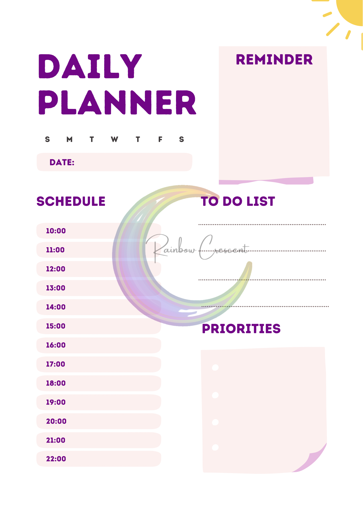 Daily Planner Digital Download