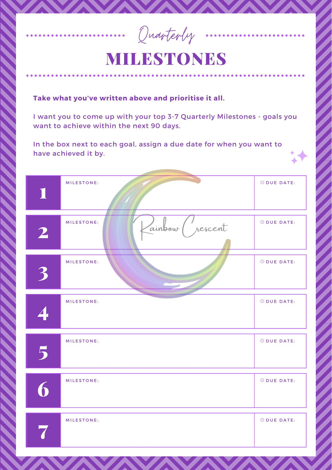 90 day Success Plan Workbook - digital download