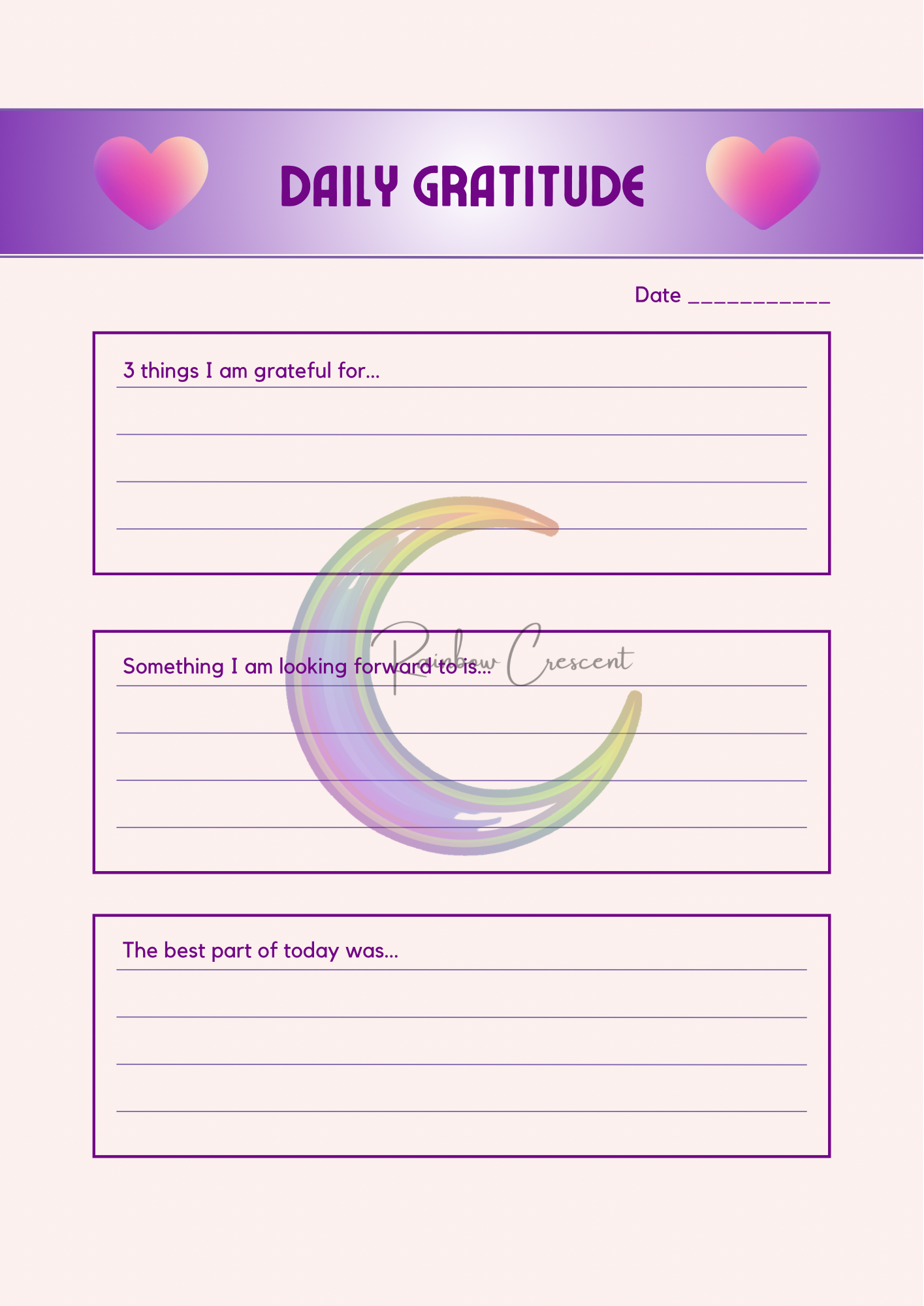 Daily gratitude digital download
