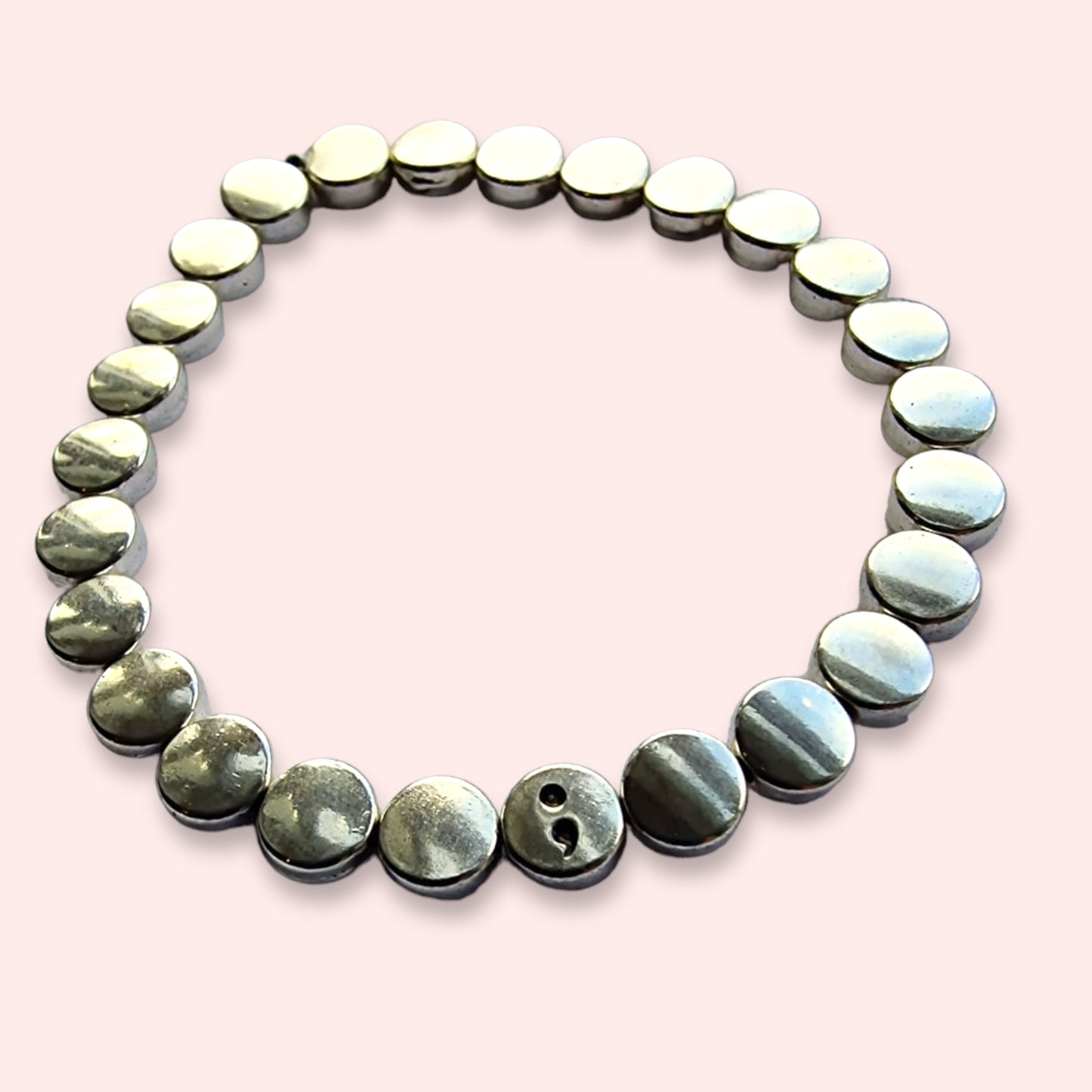 Semi-colon beaded bracelet
