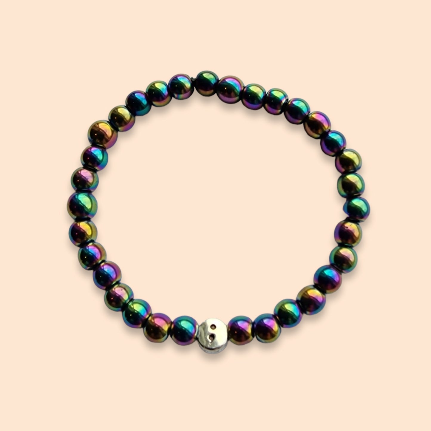 Semi-colon beaded bracelet