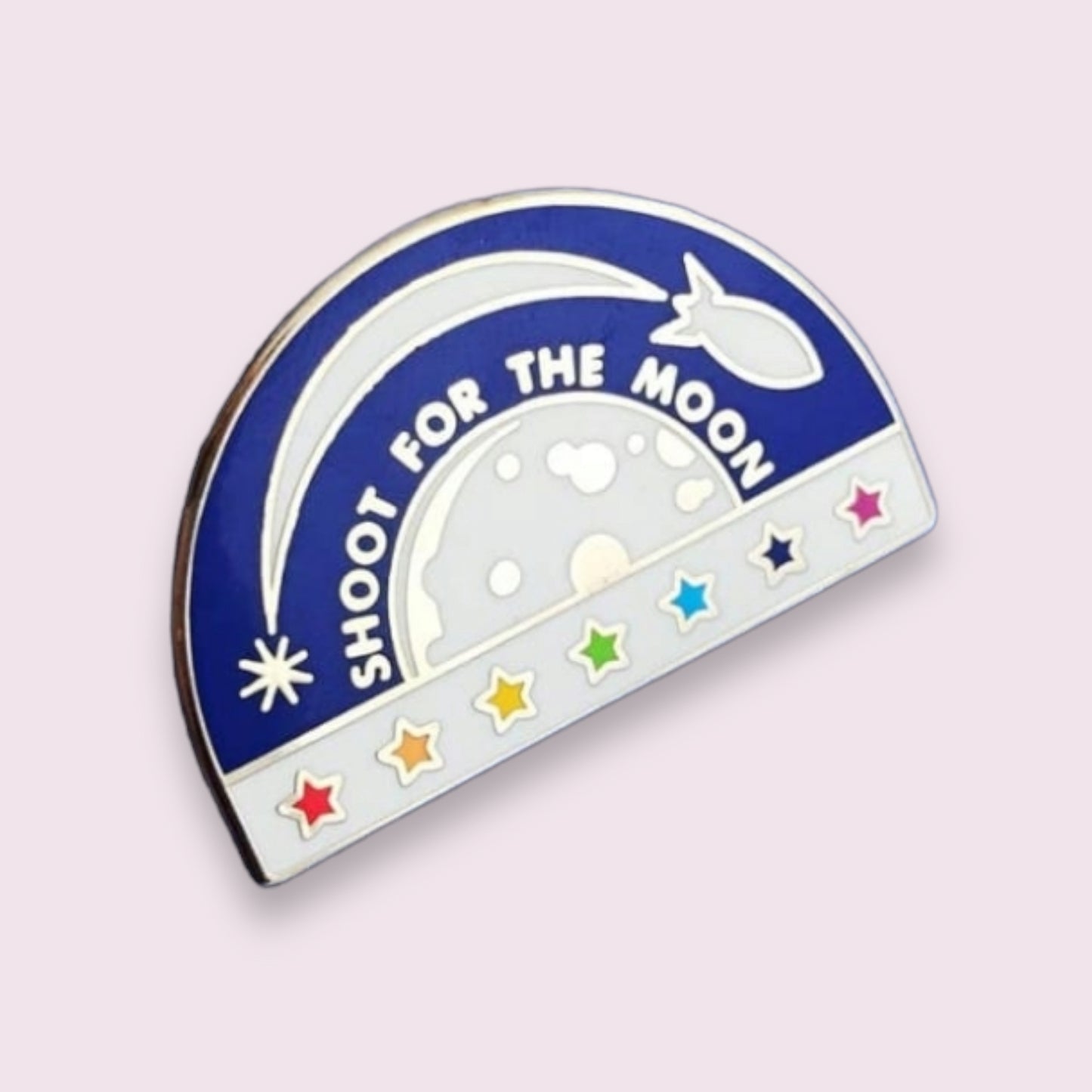 Shoot for the moon enamel pin