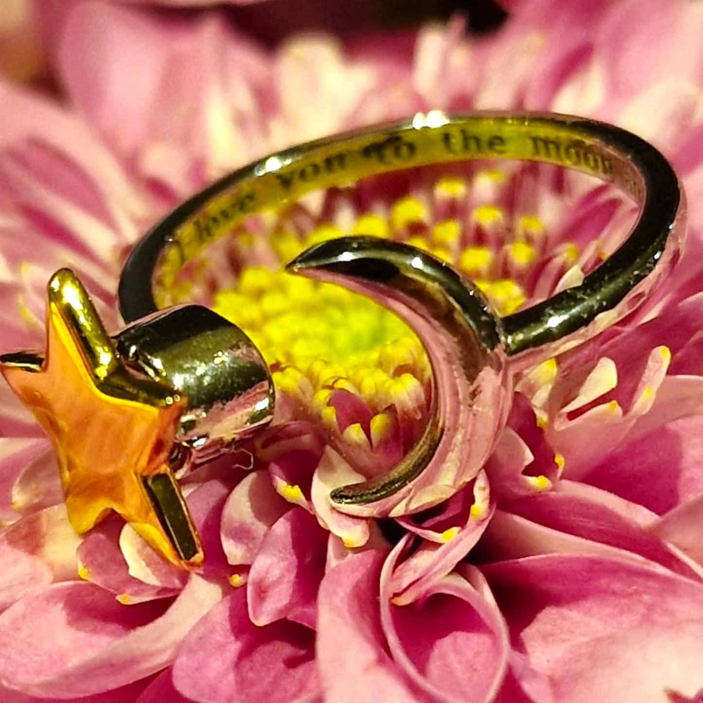 Moon & Star fidget spinner ring