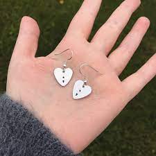 Semi-colon heart earrings